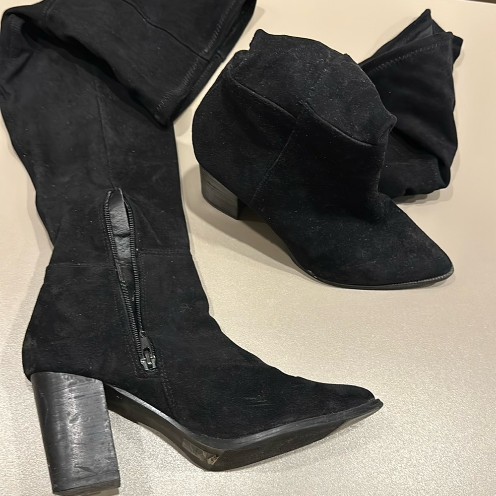 Over the Knee Suede Black Boot